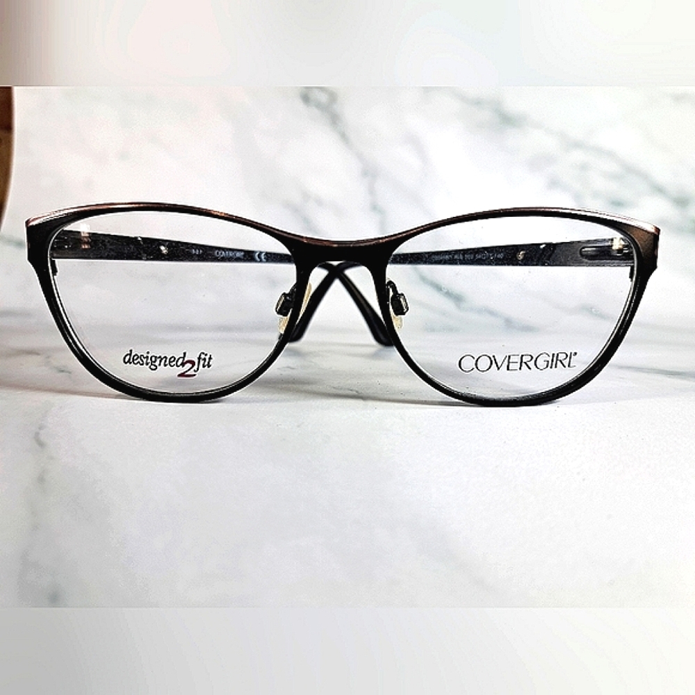 NEW, COVERGIRL Eyeglass Frame, Rx'able, women glasses, black metal, 54 17 140